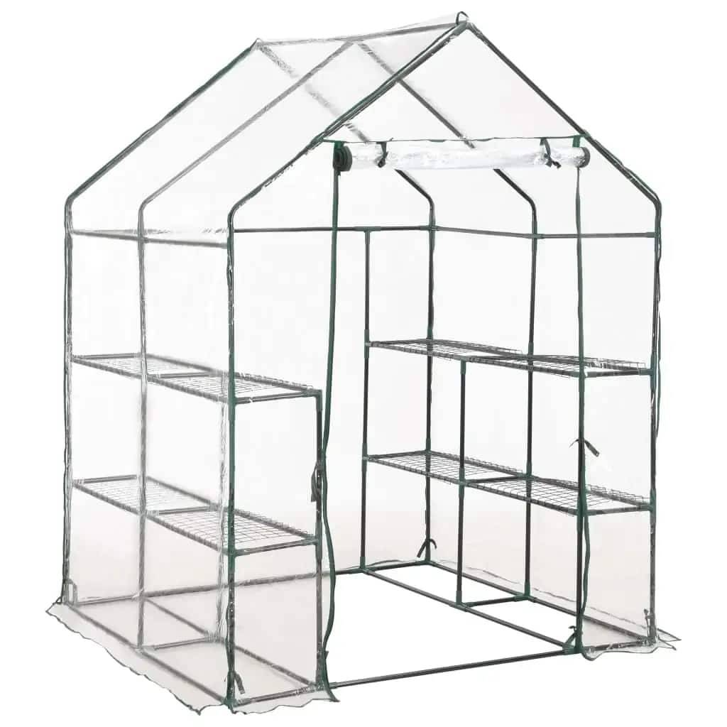 vidaXL Gewächshaus mit 8 Regalen 143 x 143 x 195 cm-1