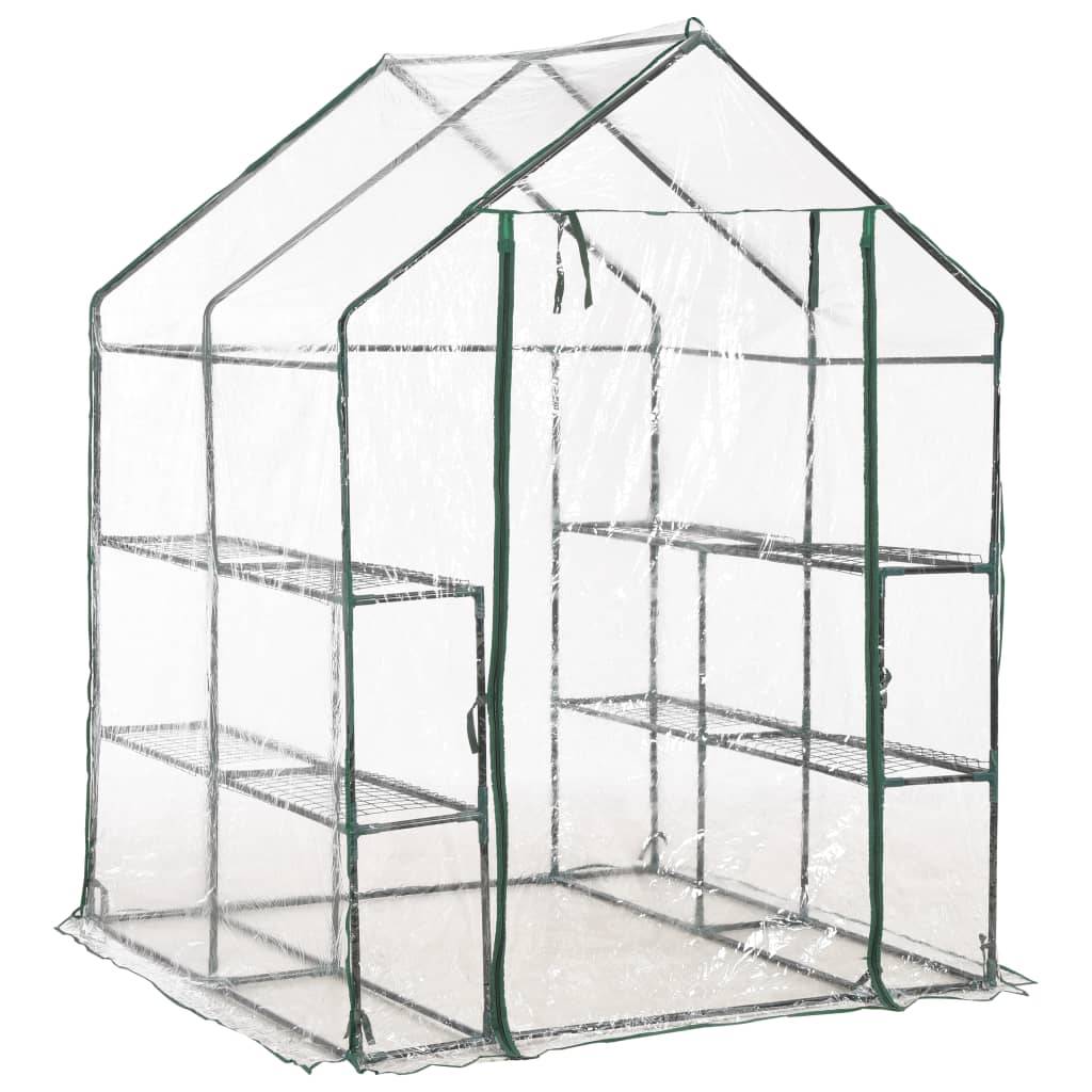 vidaXL Gewächshaus mit 8 Regalen 143 x 143 x 195 cm-2