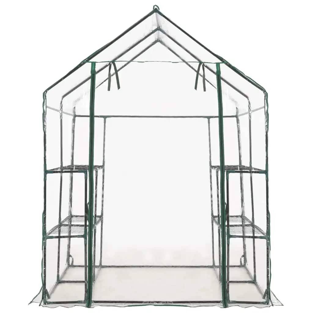 vidaXL Gewächshaus mit 8 Regalen 143 x 143 x 195 cm-3