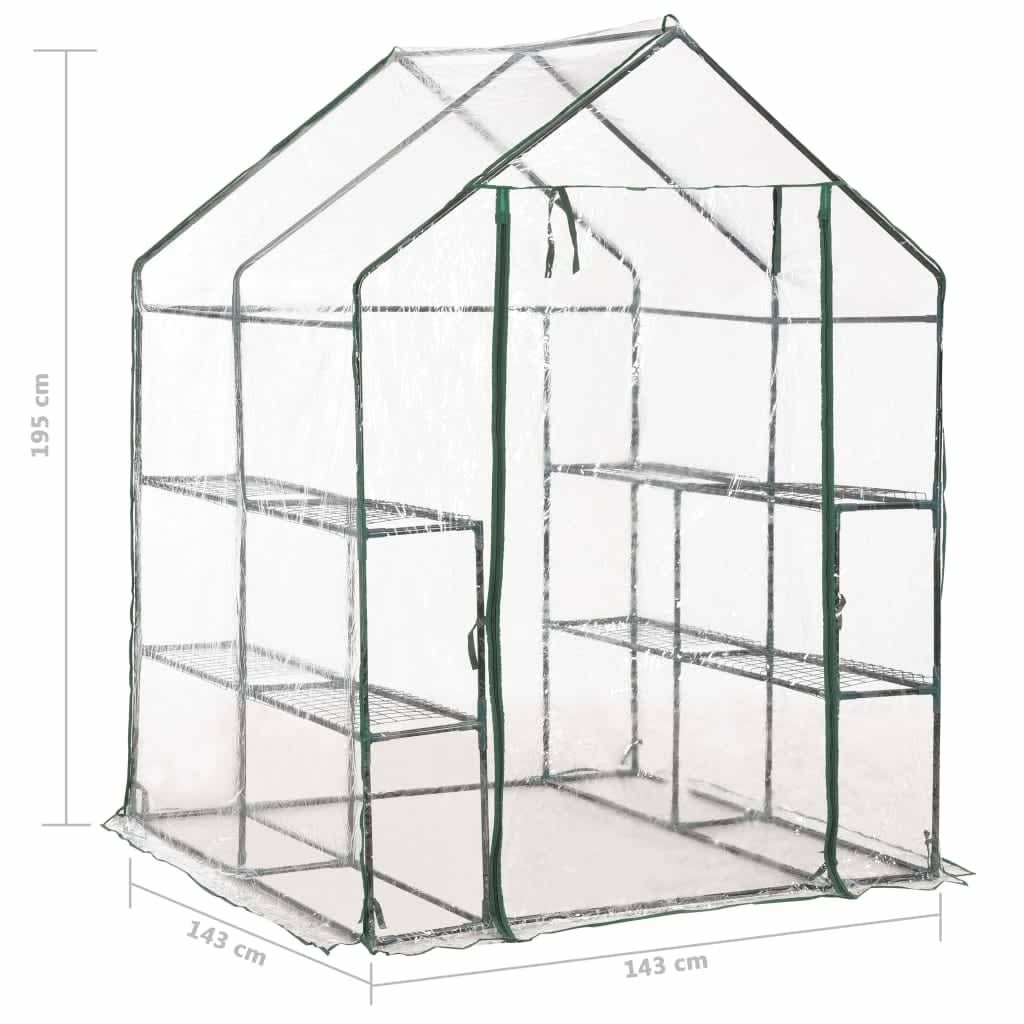 vidaXL Gewächshaus mit 8 Regalen 143 x 143 x 195 cm-4