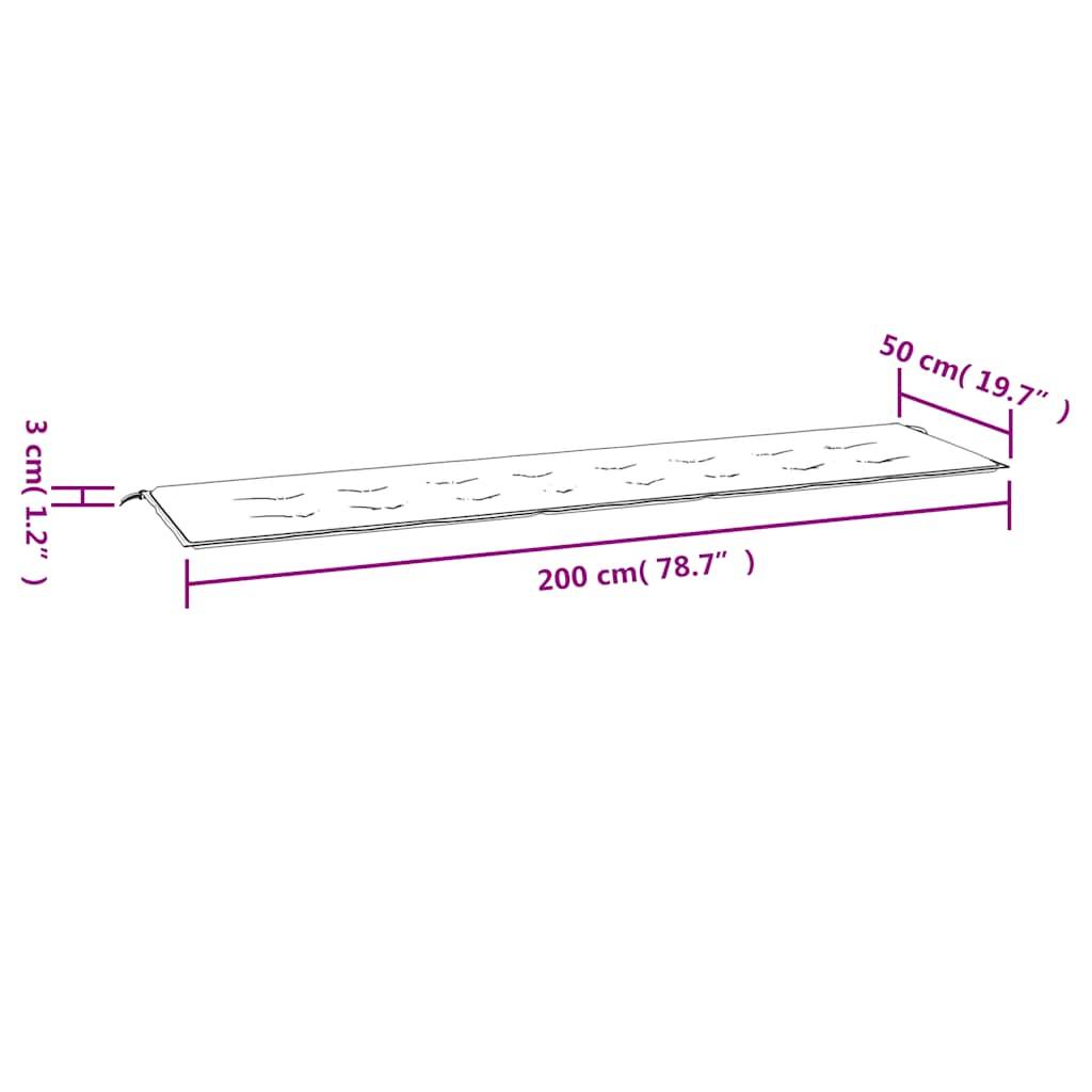 vidaXL Gartenbank-Auflage Grün 200x50x3 cm Oxford-Gewebe-4