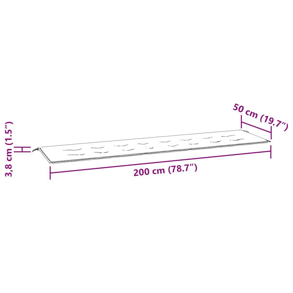 vidaXL Gartenbank-Auflage Grau 200x50x4 cm Oxford-Gewebe-1