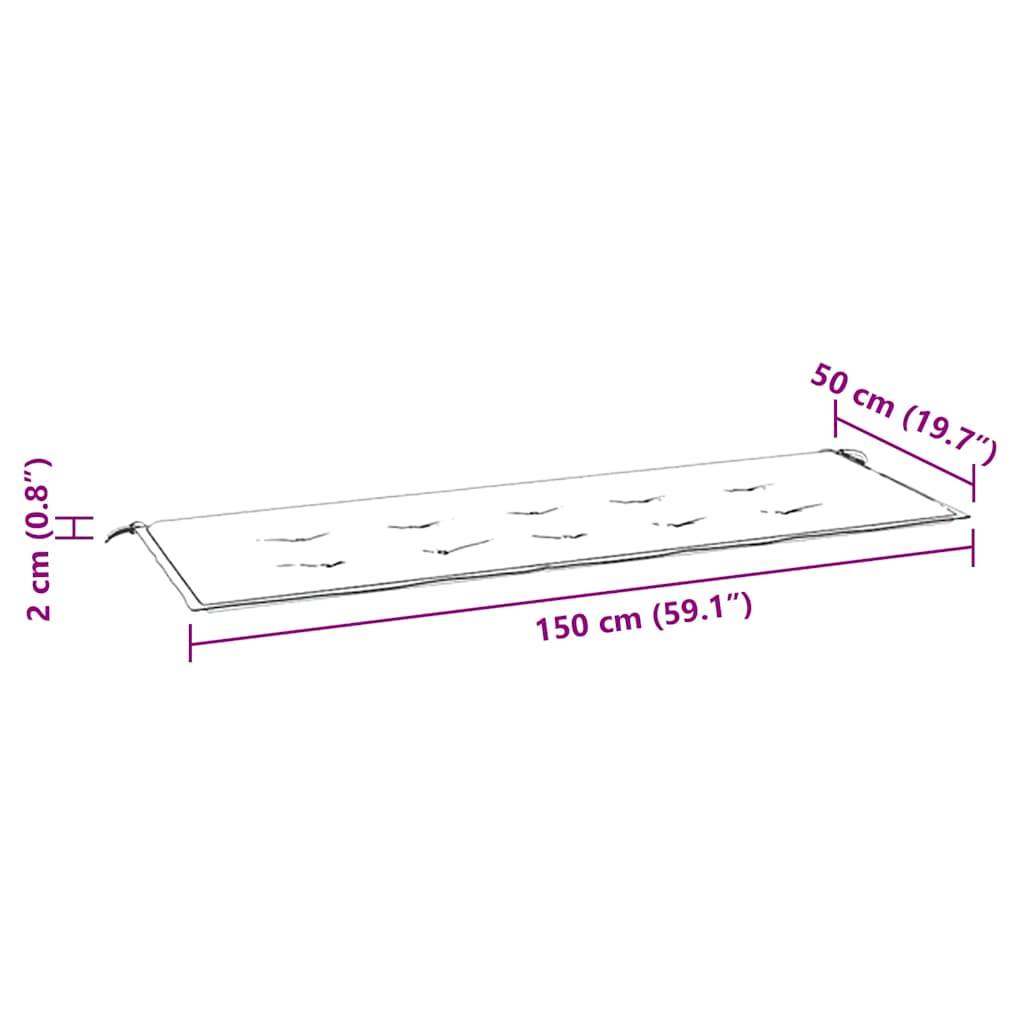 vidaXL Gartenbank-Auflage Beige 150x50x2 cm Oxford-Gewebe-4