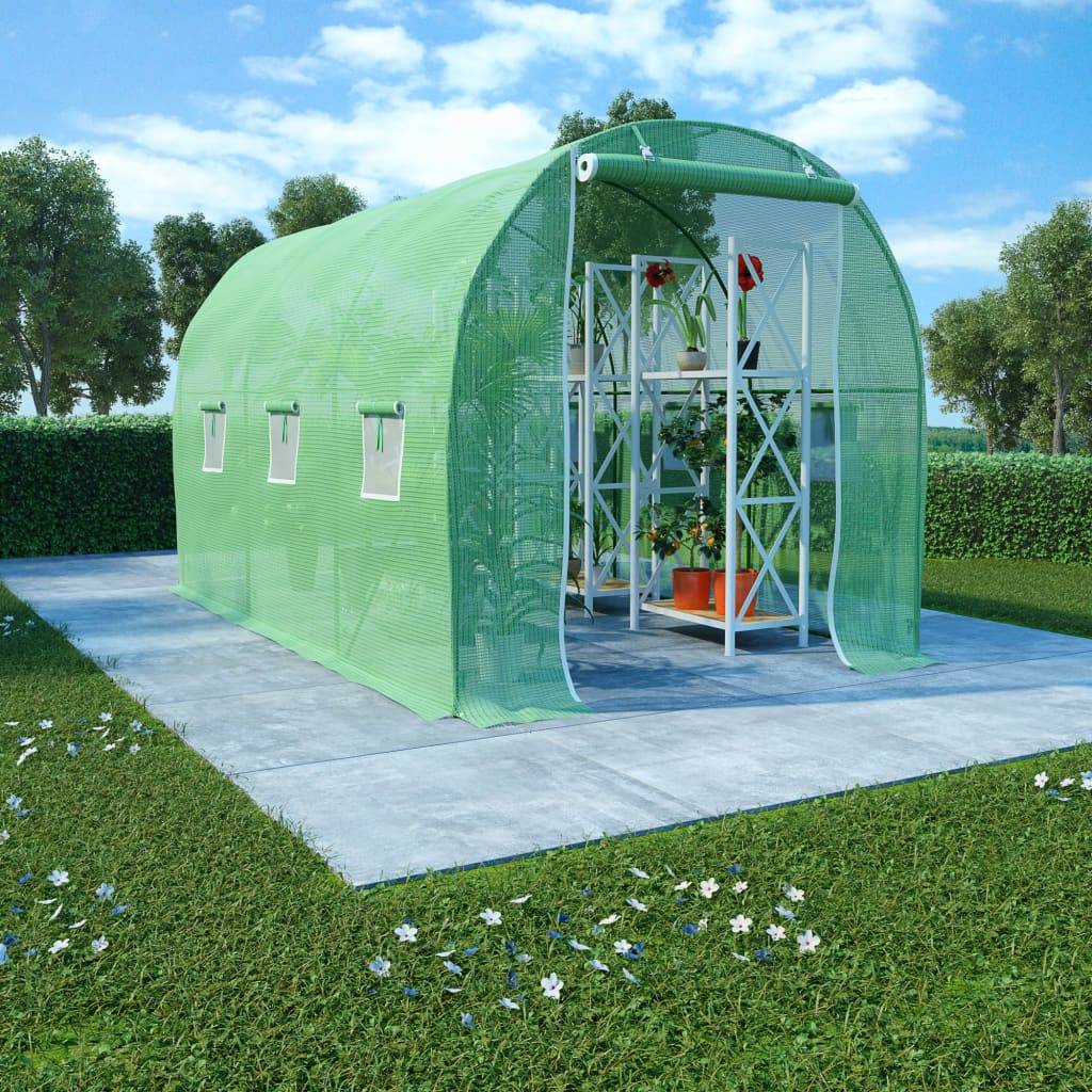 vidaXL Gewächshaus 6,86 m² 3,43x2x2 m-1