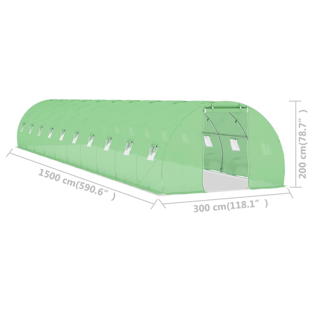 vidaXL Gewächshaus 45 m² 15x3x2 m-4