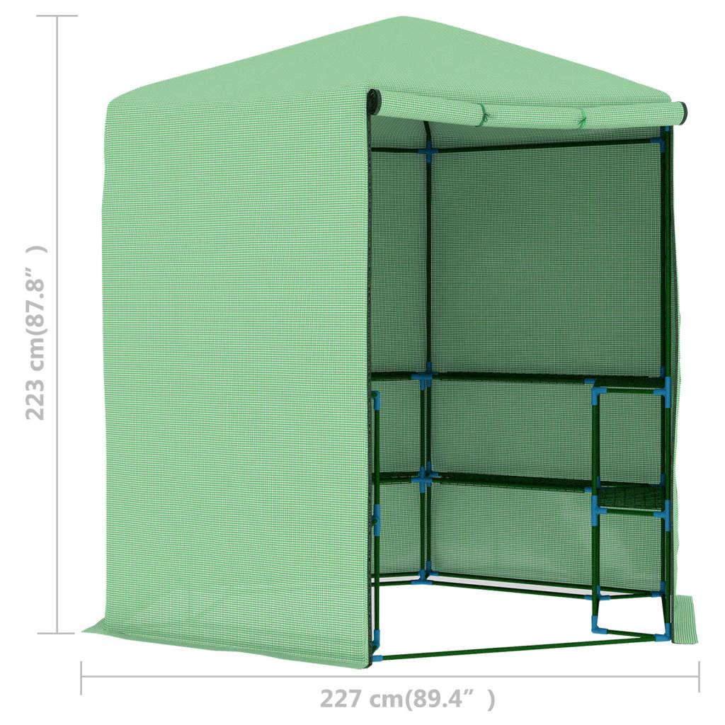 vidaXL Gewächshaus mit Ablagen Stahl 227x223 cm-4