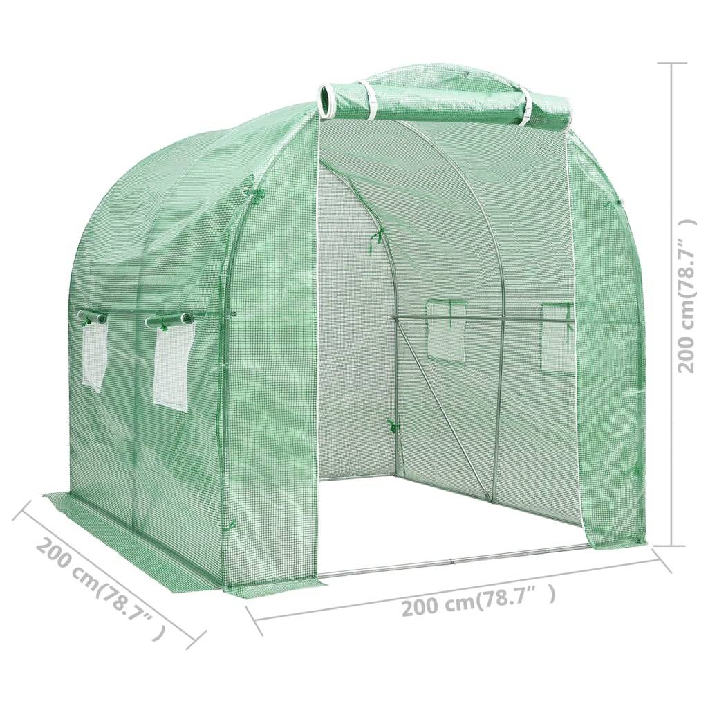 vidaXL Gewächshaus 4 m² 2x2x2 m-4