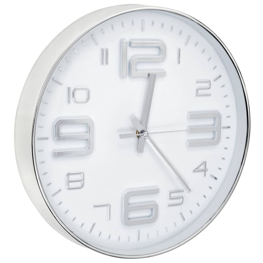 vidaXL Wanduhr 30 cm Silbern-2