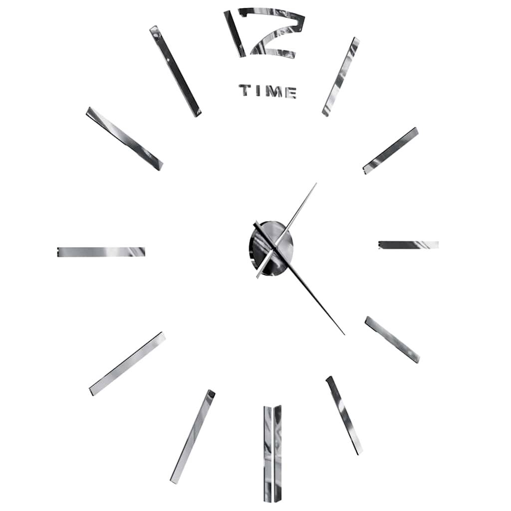 vidaXL 3D-Wanduhr Modernes Design 100 cm XXL Silbern-3