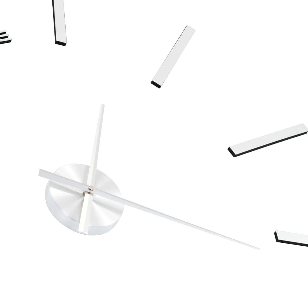 vidaXL 3D-Wanduhr Modernes Design 100 cm XXL Silbern-4