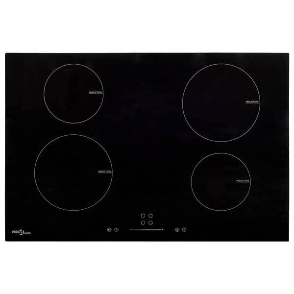 vidaXL Induktionskochfeld mit 4 Platten Touch Control Glas 77cm 7000 W