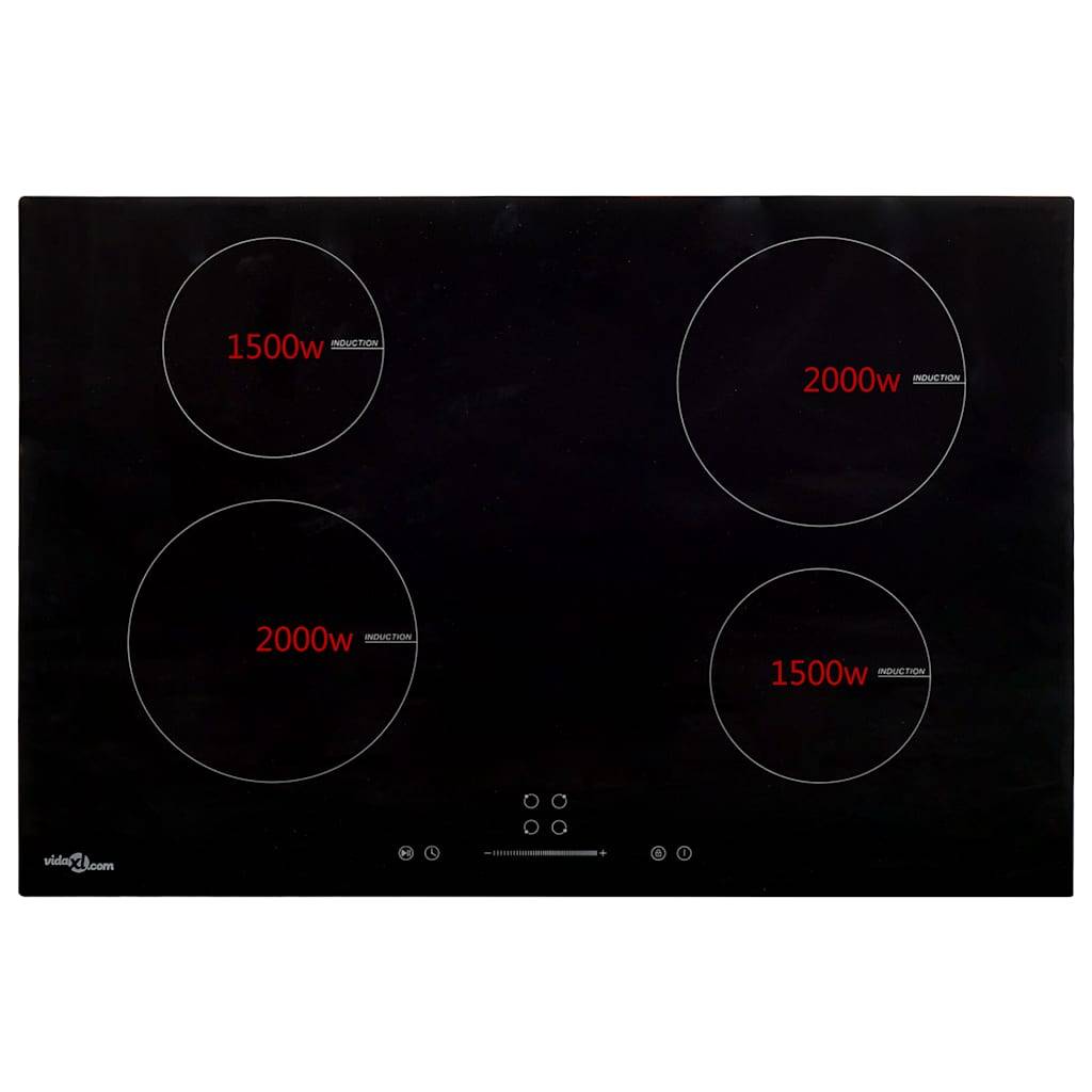 vidaXL Induktionskochfeld mit 4 Platten Touch Control Glas 77cm 7000 W-2