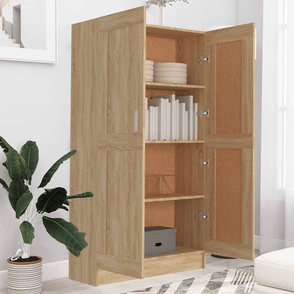 Bücherregal Sonoma-Eiche 82,5x30,5x150 cm Spanplatte-2
