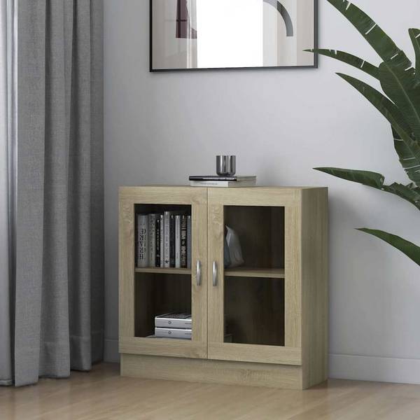 Vitrinenschrank Sonoma-Eiche 82,5x30,5x80 cm Spanplatte