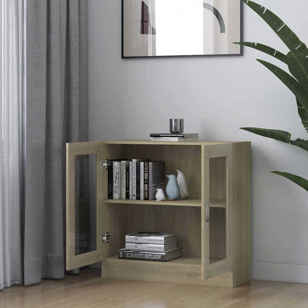Vitrinenschrank Sonoma-Eiche 82,5x30,5x80 cm Spanplatte-2