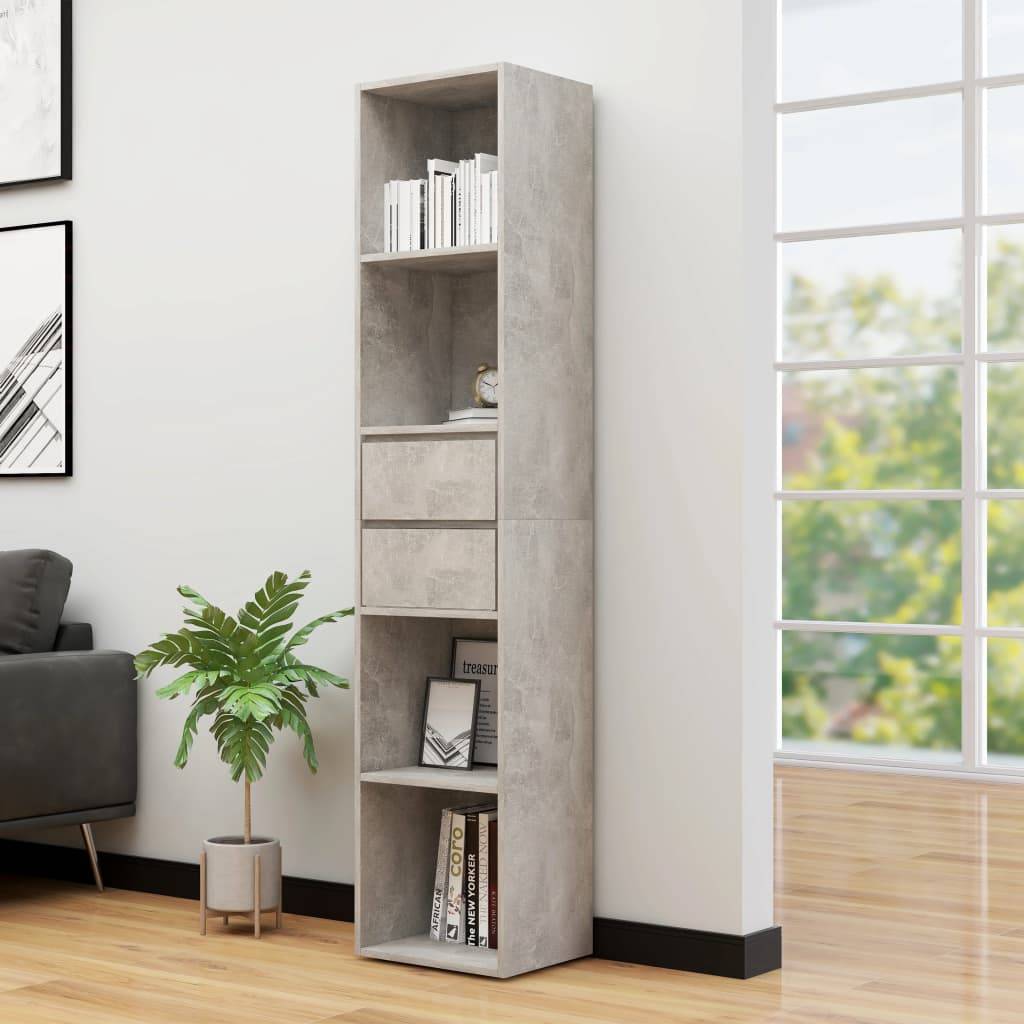 vidaXL Bücherregal Betongrau 36x30x171 cm Holzwerkstoff-0