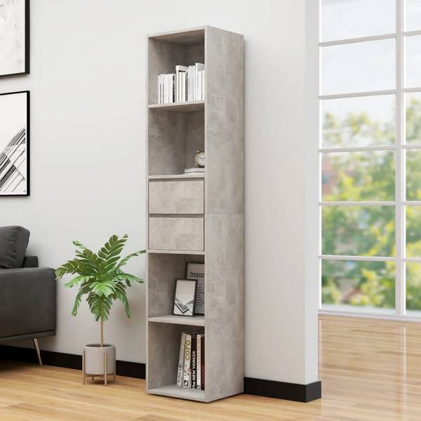 vidaXL Bücherregal Betongrau 36x30x171 cm Holzwerkstoff