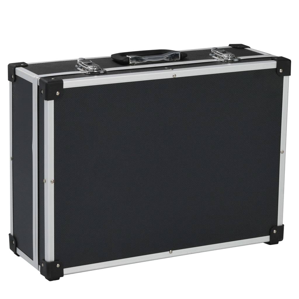 Werkzeugkoffer 46 x 33 x 16 cm Schwarz Aluminium-1
