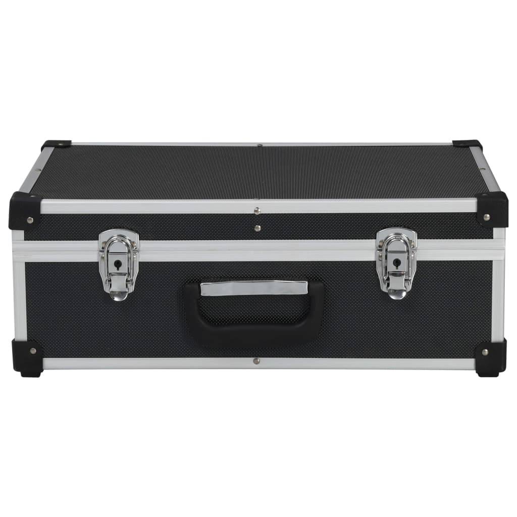 Werkzeugkoffer 46 x 33 x 16 cm Schwarz Aluminium-2
