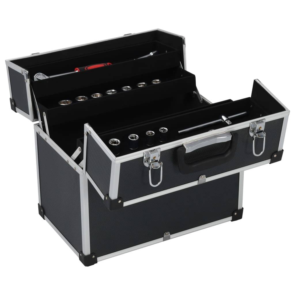 Werkzeugkoffer 43,5 x 22,5 x 34 cm Schwarz Aluminum-1