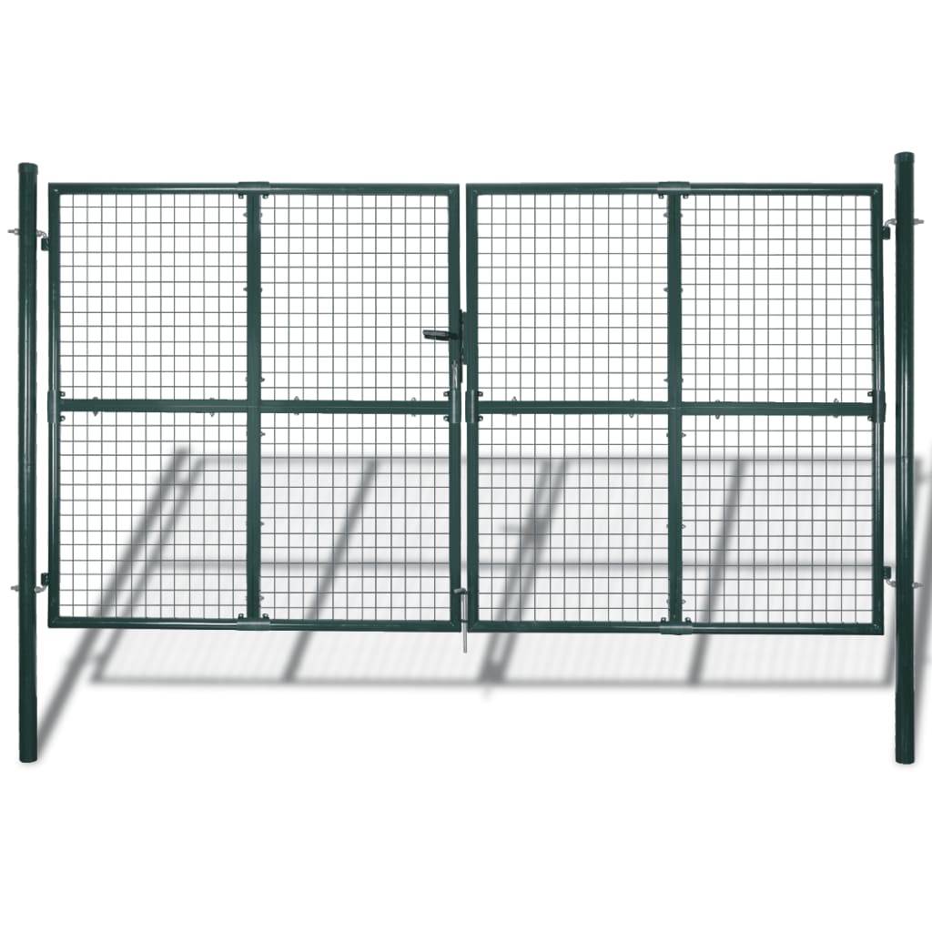 vidaXL Doppeltür-Gartentor 300x150 cm pulverbeschichteter Stahl-0
