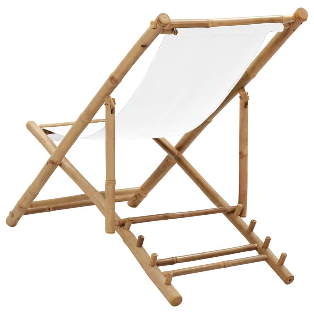vidaXL Liegestuhl Bambus und Canvas-3