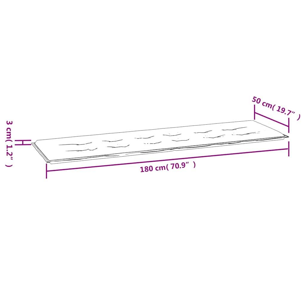 vidaXL Gartenbank-Auflage Hellgrün 180x50x3 cm Oxford-Gewebe-4
