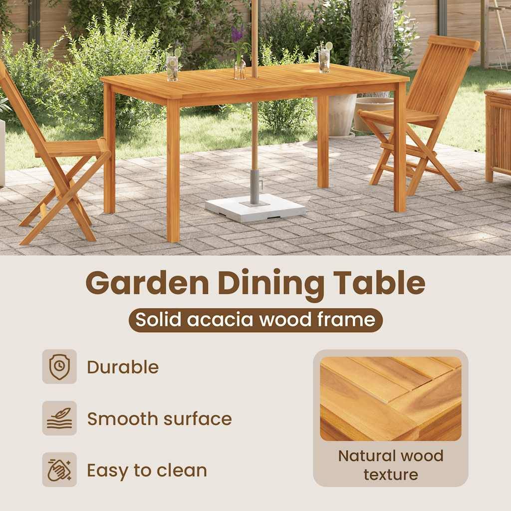 vidaXL Gartentisch 150x90x74 cm Massivholz Akazie-3