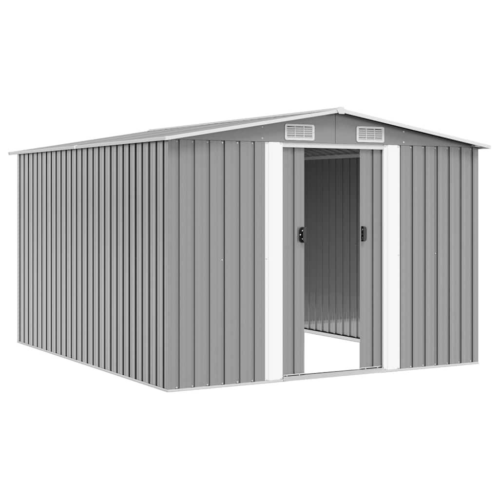 vidaXL Gartenhaus 257x298x178 cm Metall Grau-3