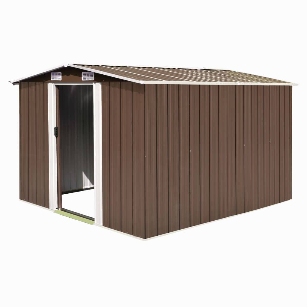 vidaXL Gerätehaus 257x298x178 cm Metall Braun-0