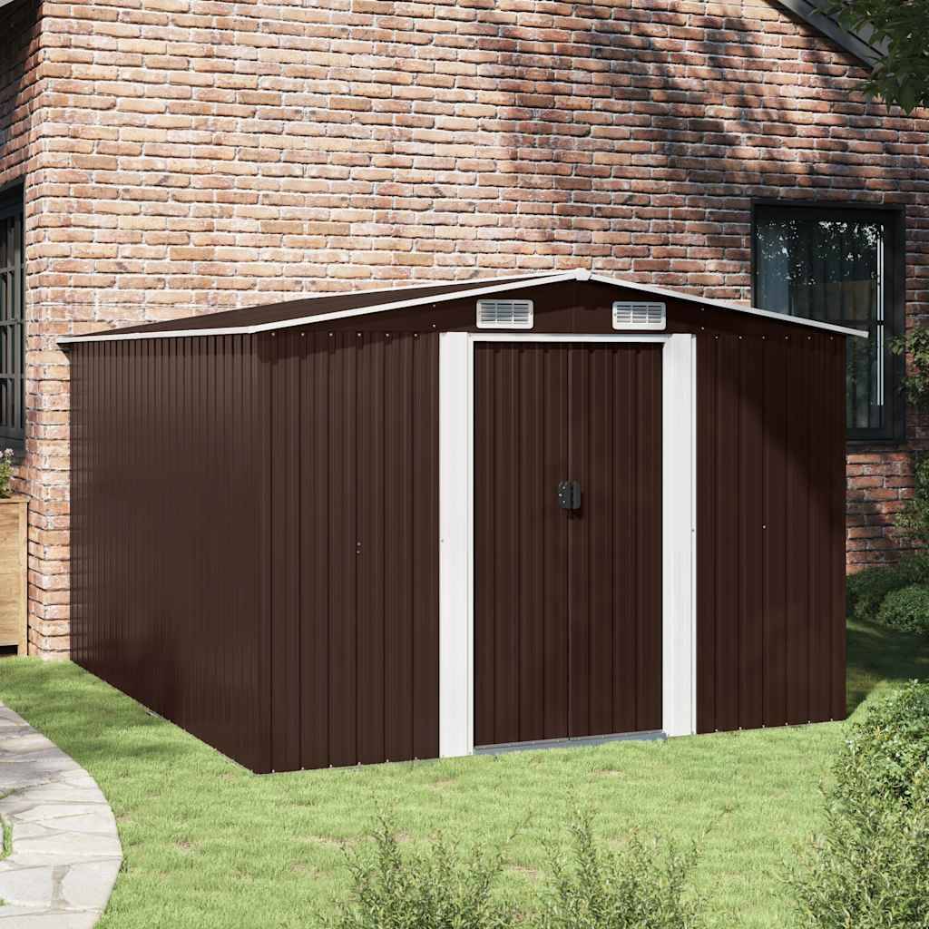 vidaXL Gerätehaus 257x298x178 cm Metall Braun-1
