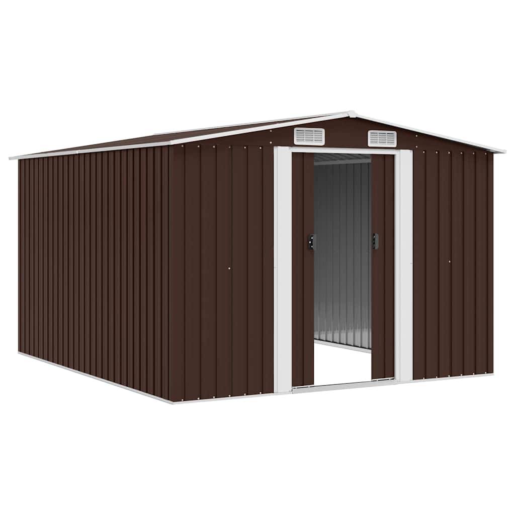 vidaXL Gerätehaus 257x298x178 cm Metall Braun-2