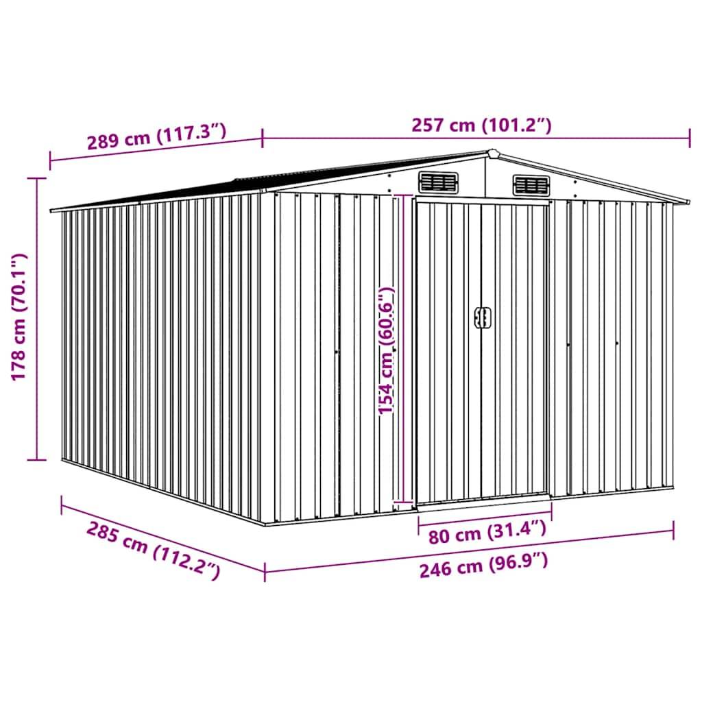 vidaXL Gerätehaus 257x298x178 cm Metall Braun-4