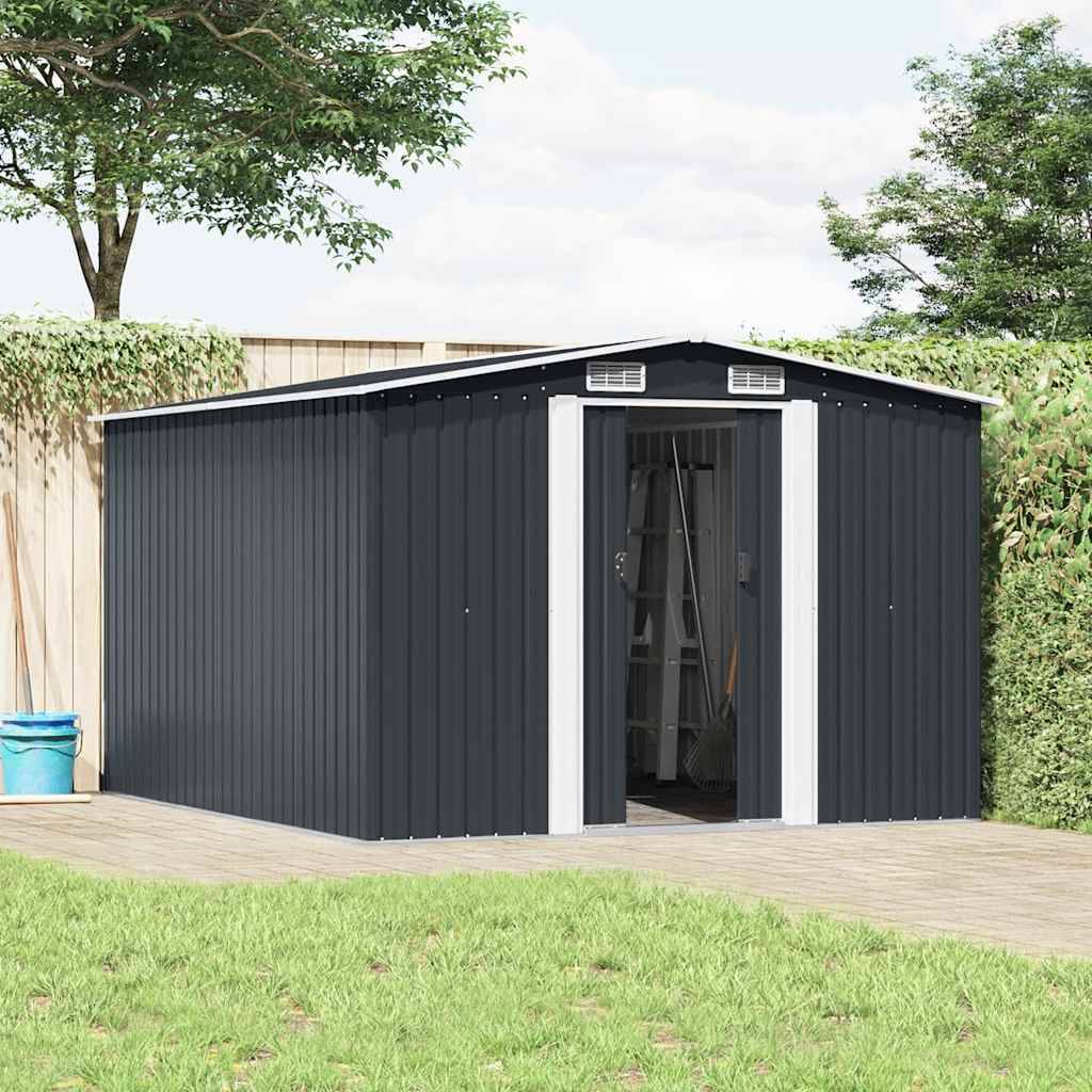 vidaXL Gerätehaus 257x298x178 cm Metall Anthrazit-1