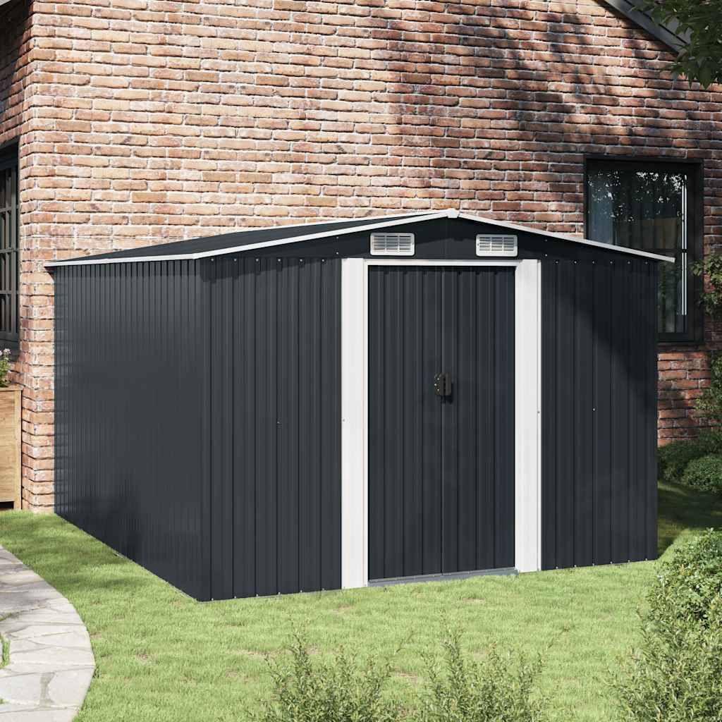 vidaXL Gerätehaus 257x298x178 cm Metall Anthrazit-2