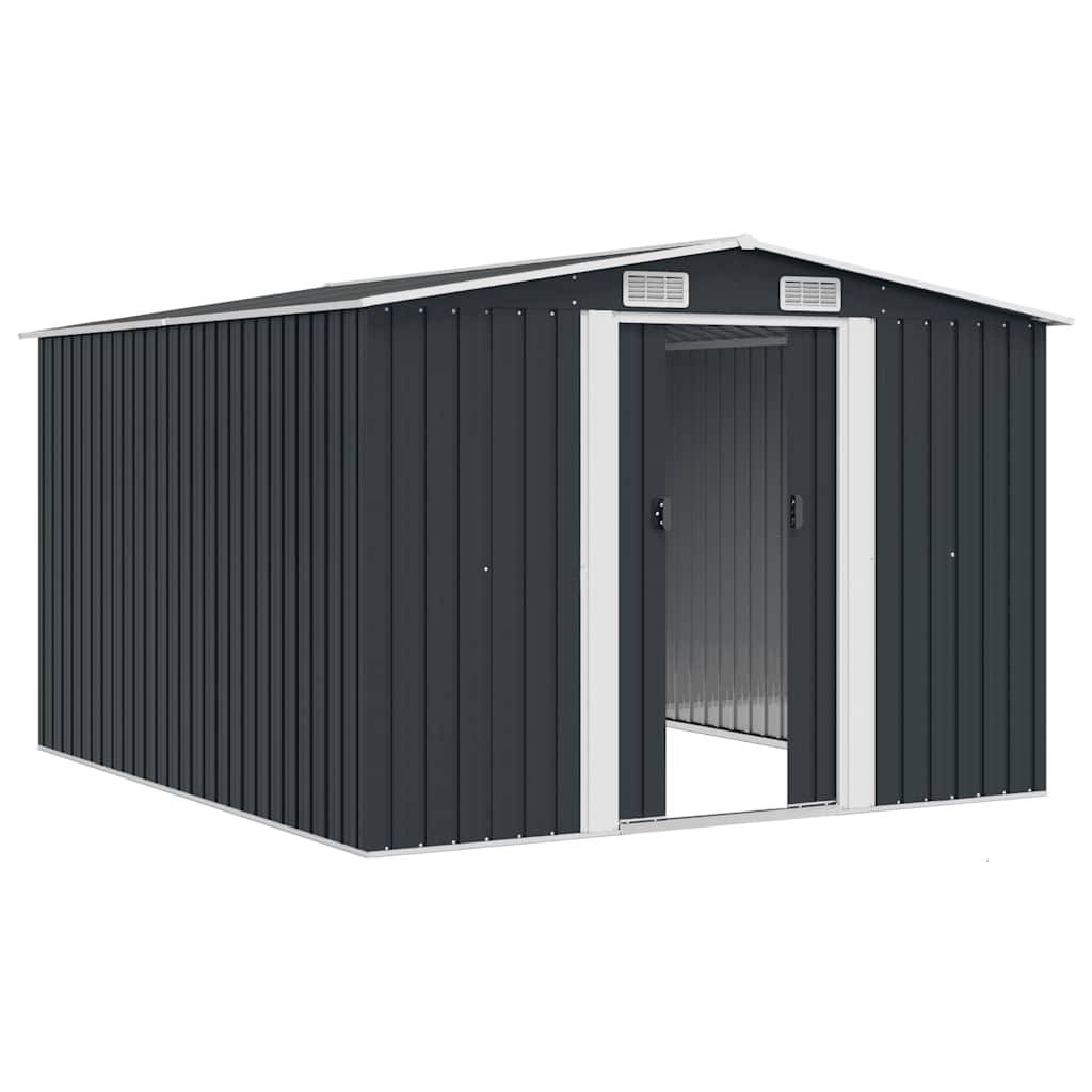 vidaXL Gerätehaus 257x298x178 cm Metall Anthrazit-3