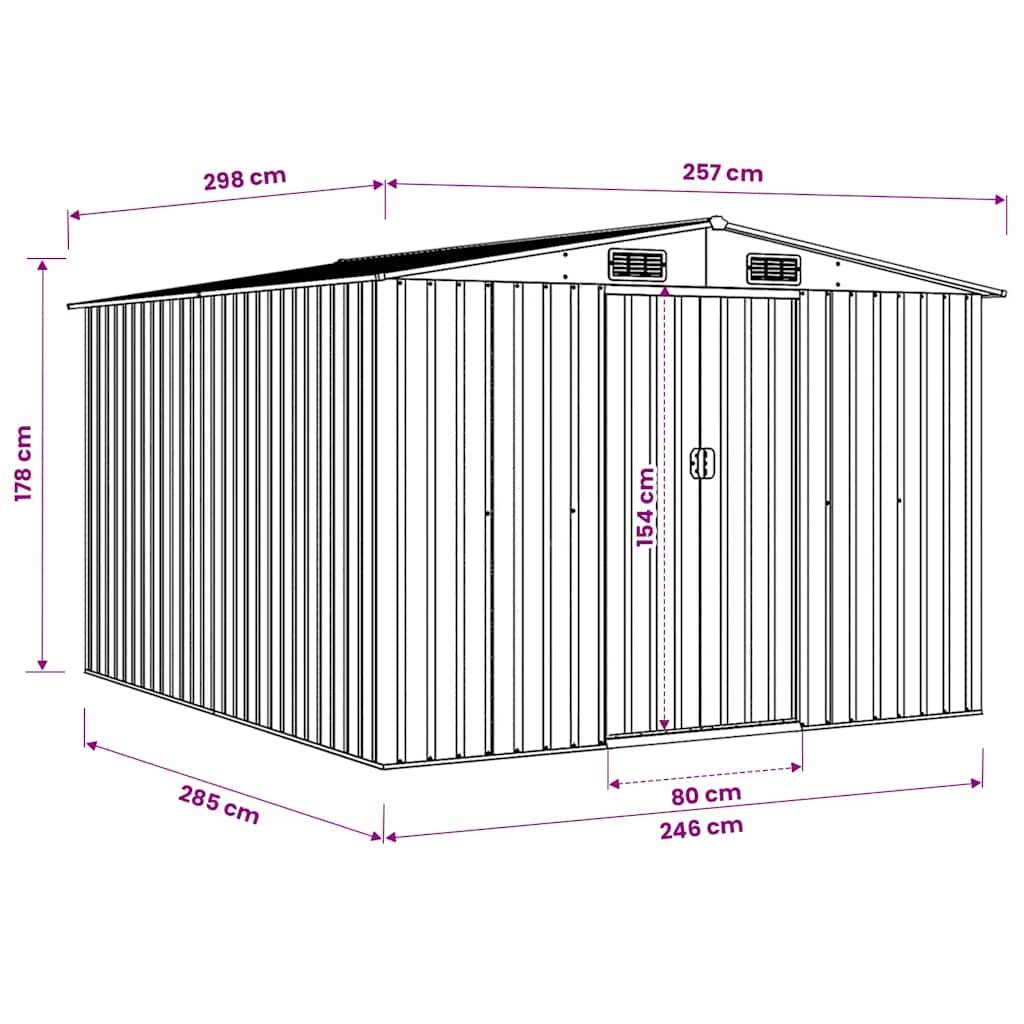 vidaXL Gerätehaus 257x298x178 cm Metall Anthrazit-4