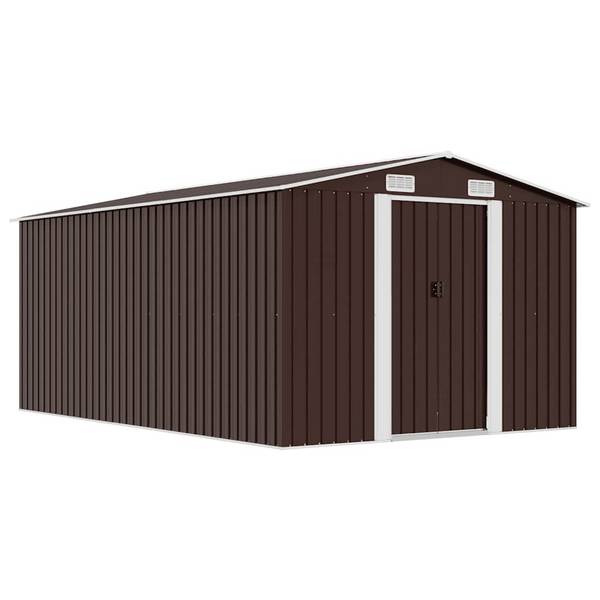 vidaXL Gerätehaus 257x392x181 cm Metall Braun