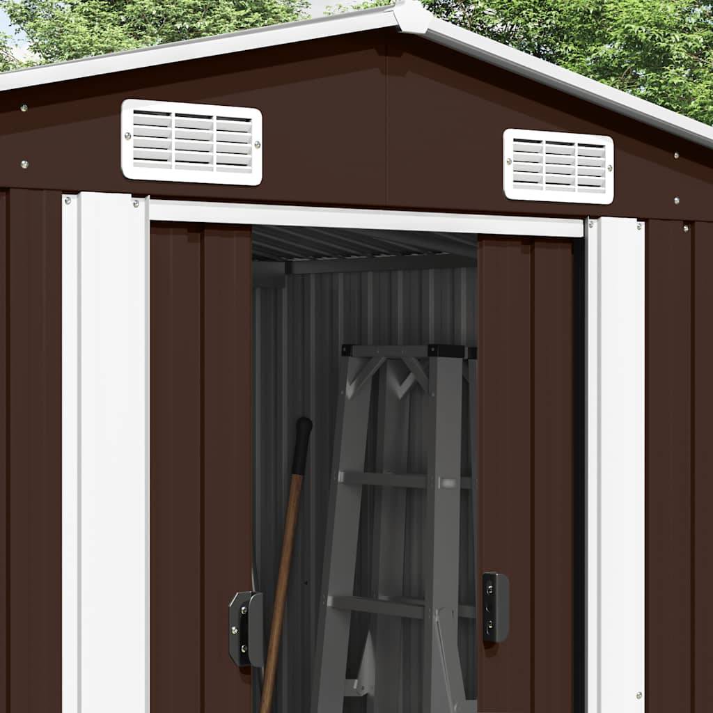 vidaXL Gerätehaus 257x392x181 cm Metall Braun-2
