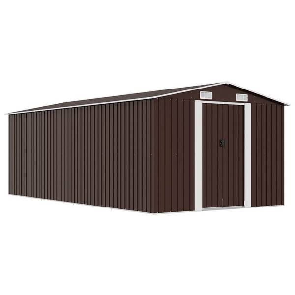 vidaXL Gerätehaus 257x489x181 cm Metall Braun