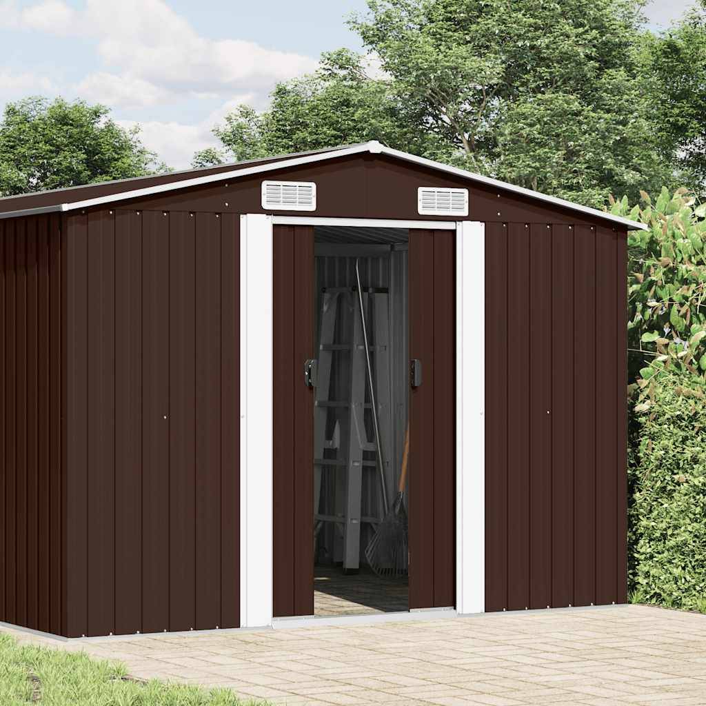 vidaXL Gerätehaus 257x489x181 cm Metall Braun-2