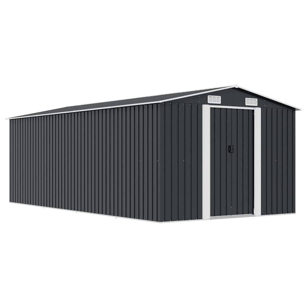 vidaXL Gerätehaus 257x489x181 cm Metall Anthrazit-0