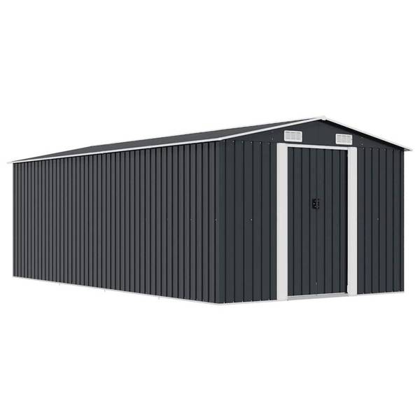 vidaXL Gerätehaus 257x489x181 cm Metall Anthrazit