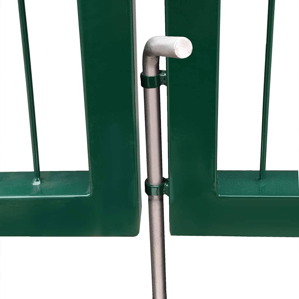 vidaXL Gartentor mit Pfosten 350x140 cm Stahl Grün-3