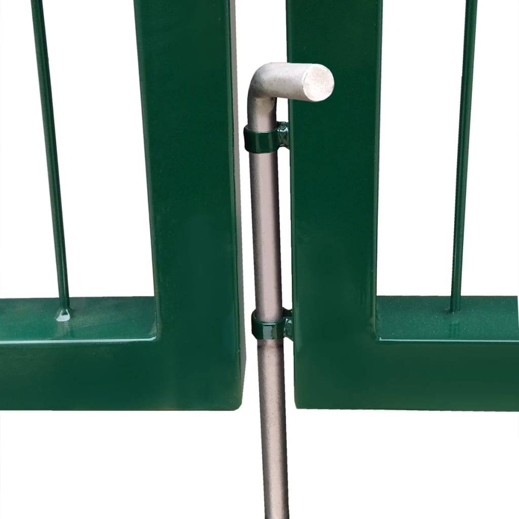 vidaXL Gartentor mit Pfosten 350x100 cm Stahl Grün-2