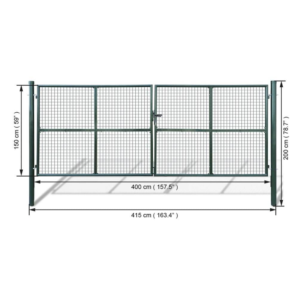 vidaXL Gartentor aus Maschengewebe 400x150 cm-3