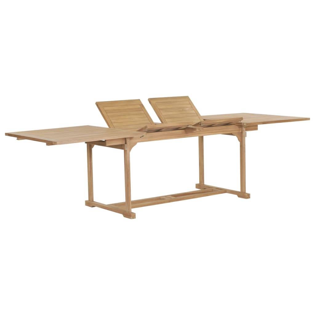 vidaXL Garten-Ausziehtisch 180-280x100x75 cm Massivholz Teak-0