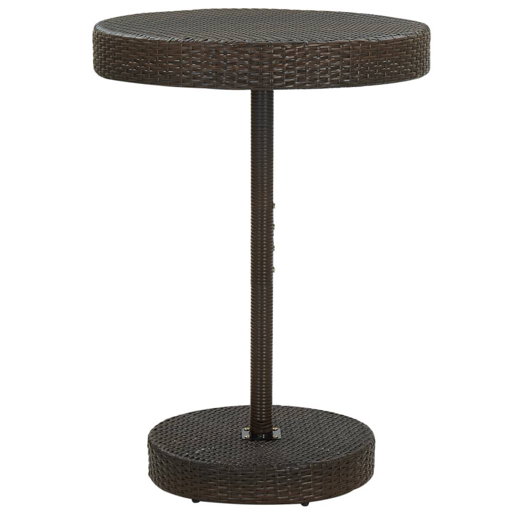 vidaXL Gartentisch Braun 75,5x106 cm Poly Rattan-0