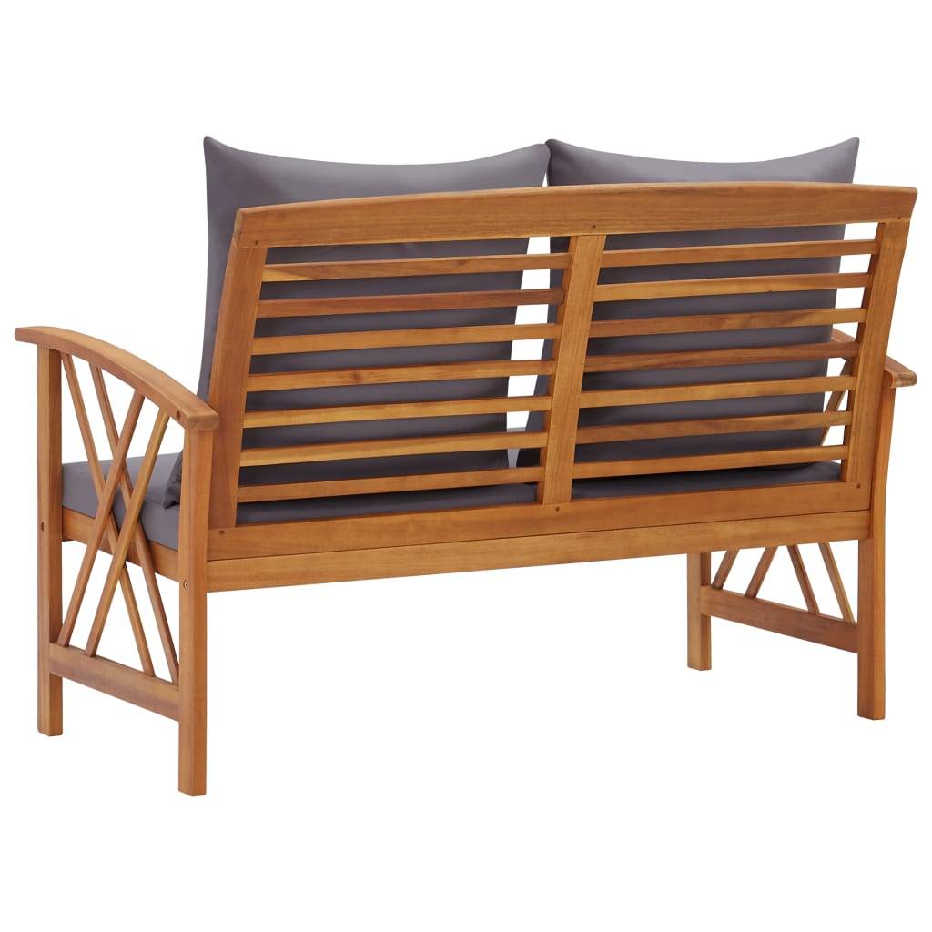 vidaXL Gartenbank mit Kissen 119 cm Massivholz Akazie-2