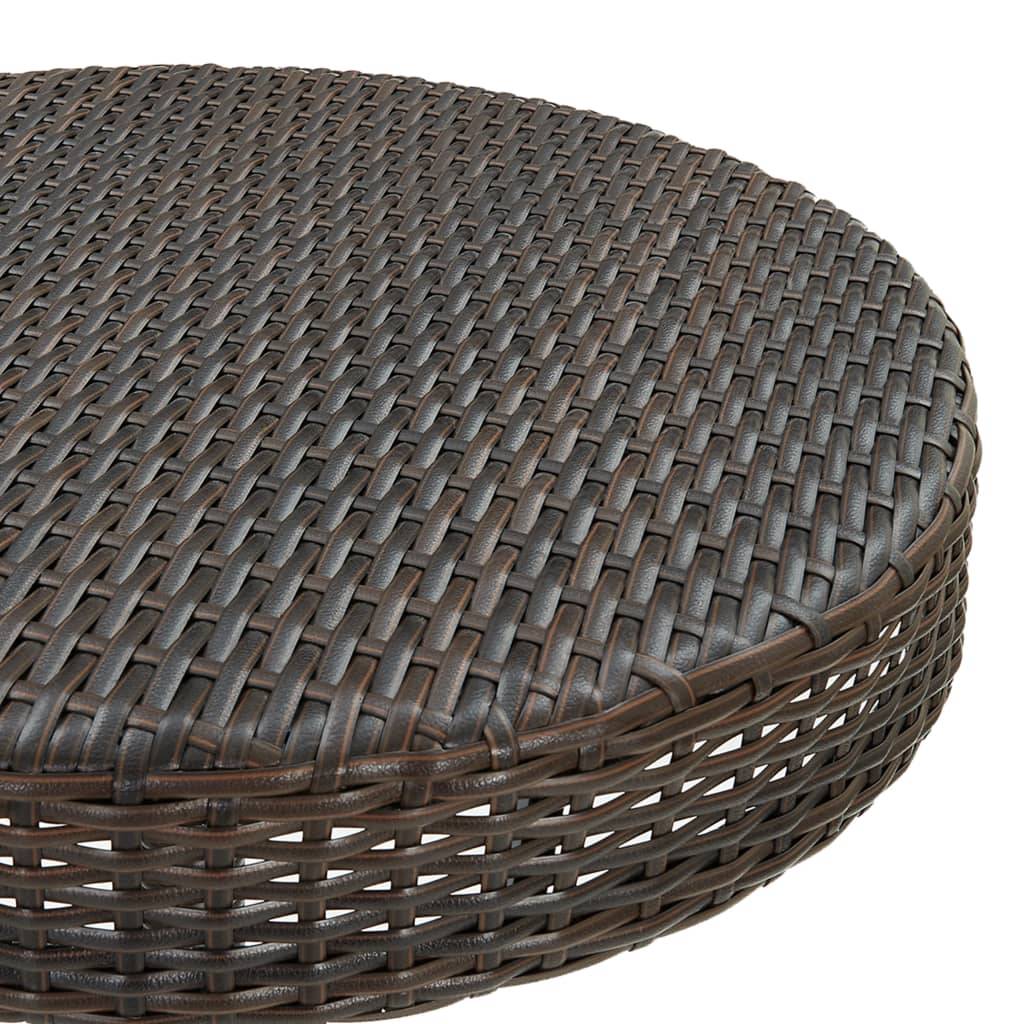 vidaXL Gartentisch Braun 60,5x106 cm Poly Rattan-3